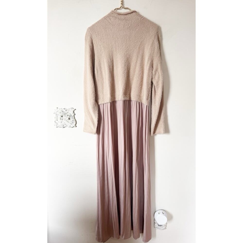 Anthropologie The Thea Eyelash Twofer Sweater Maxi Dress Blush Neutral XLP - Picture 10 of 12